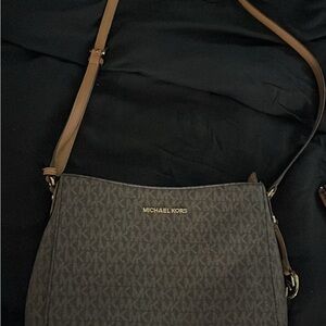 Michael Kors Brown Crossbody Bag with Signature Monogram